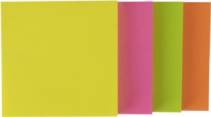 Cub notite adezive. Culori neon