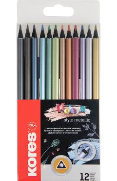 Imaginea produsului 'Set 12 creioane colorate. Style metallic'