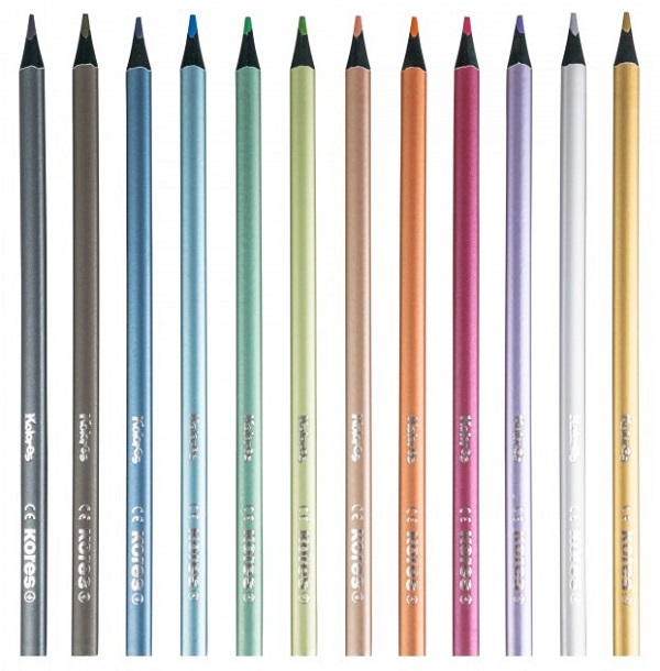Set 12 creioane colorate. Style metallic
