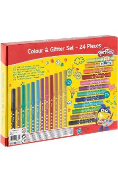 Imaginea produsului 'Set 12 carioci și 12 tuburi de lipici glitter'