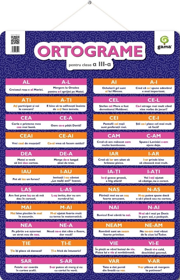 Plansa. Ortograme - Clasa 3