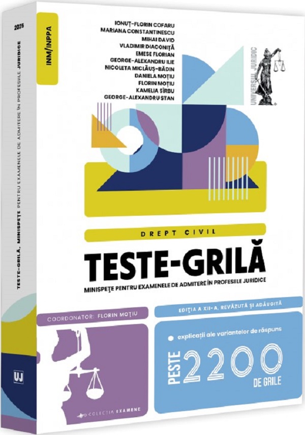Teste-grila. Minispete pentru examenele de admitere in profesiile juridice. Drept civil - Florin Motiu