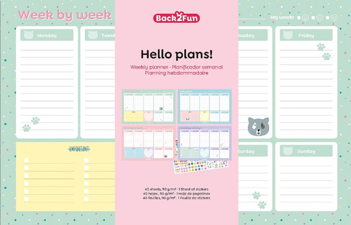 Planner saptamanal. A4