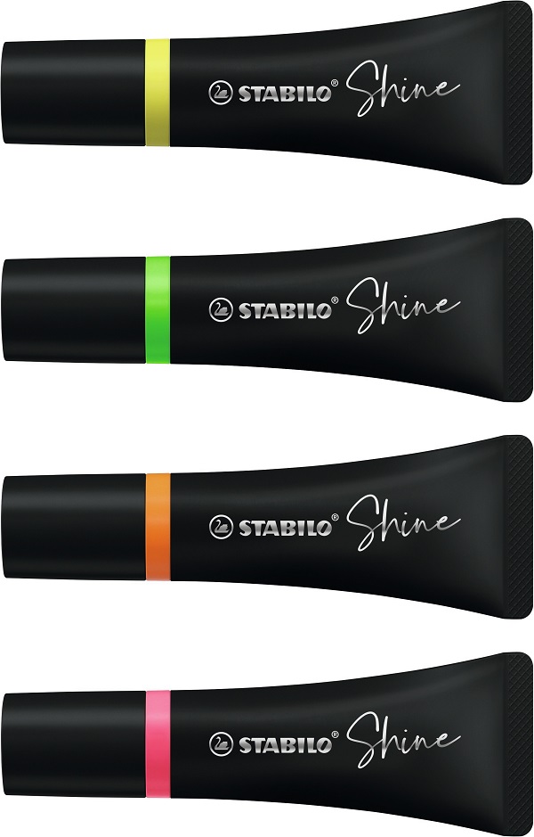 Set 4 culori: Textmarker Stabilo Shine