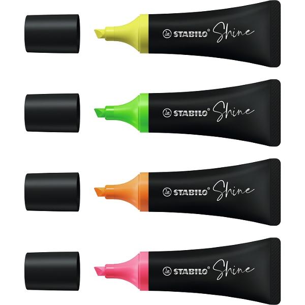 Set 4 culori: Textmarker Stabilo Shine
