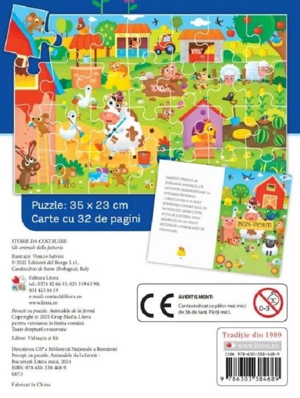 Animalele de la ferma. Povesti cu puzzle - Anna Casalis