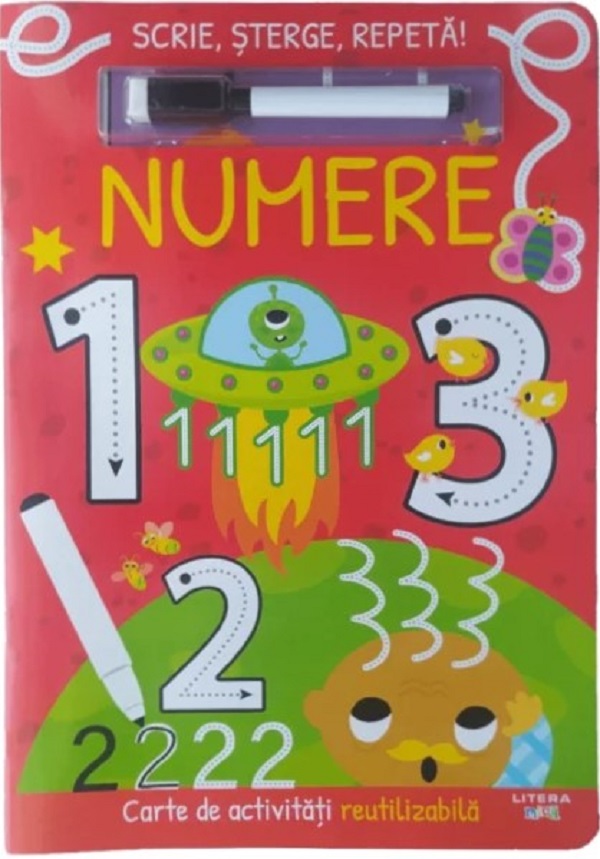 Scrie, sterge, repeta! Numere. Carte de activitati reutilizabila