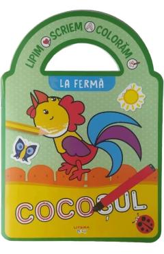 Coperta cărții 'Lipim. Scriem. Colorăm. La fermă'