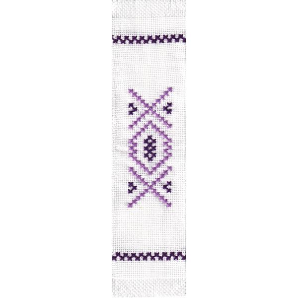 Semn de carte. Motiv traditional: Broderie mov mov inchis