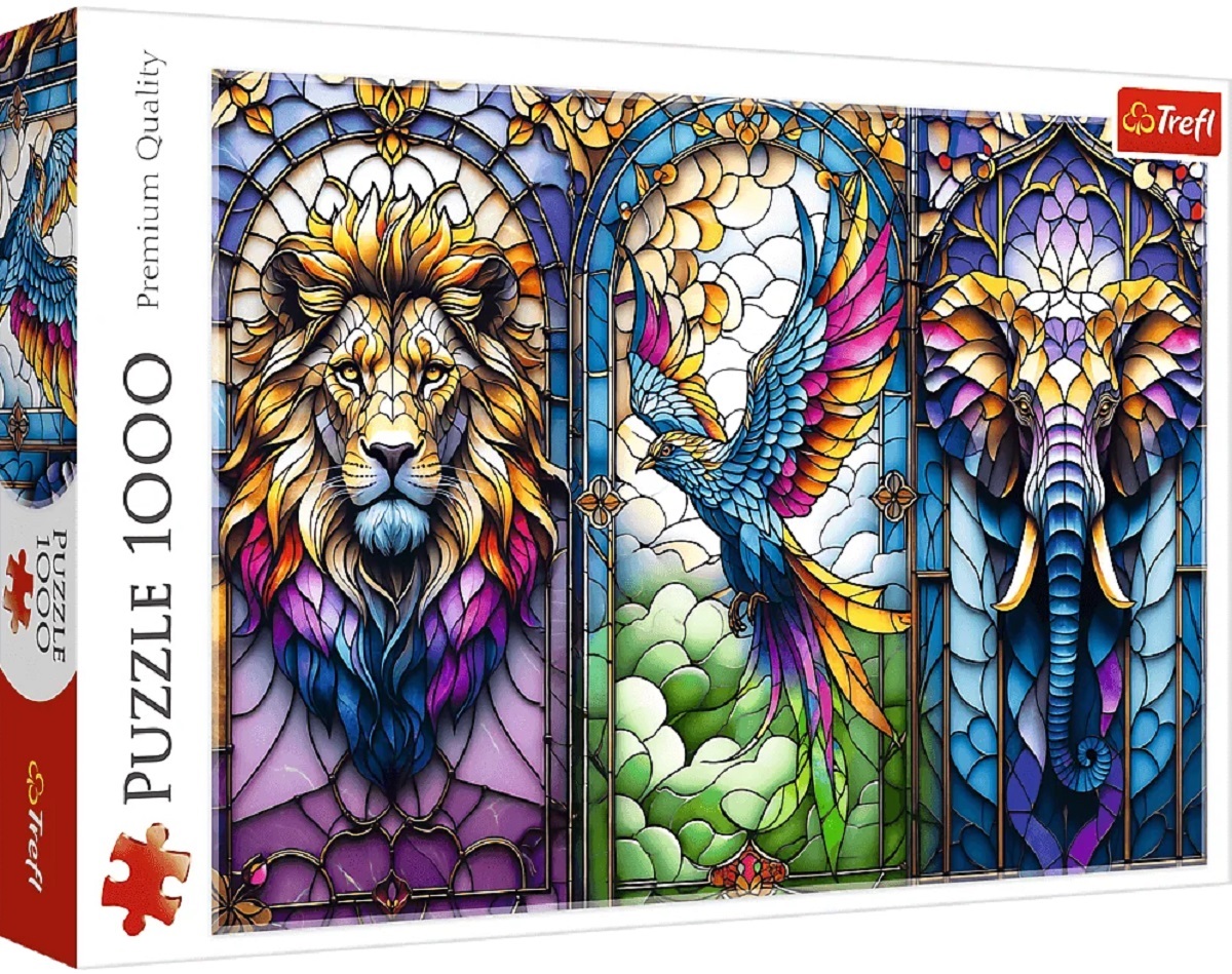 Puzzle 1000. Animale in vitraliu
