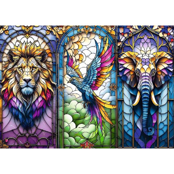Puzzle 1000. Animale in vitraliu