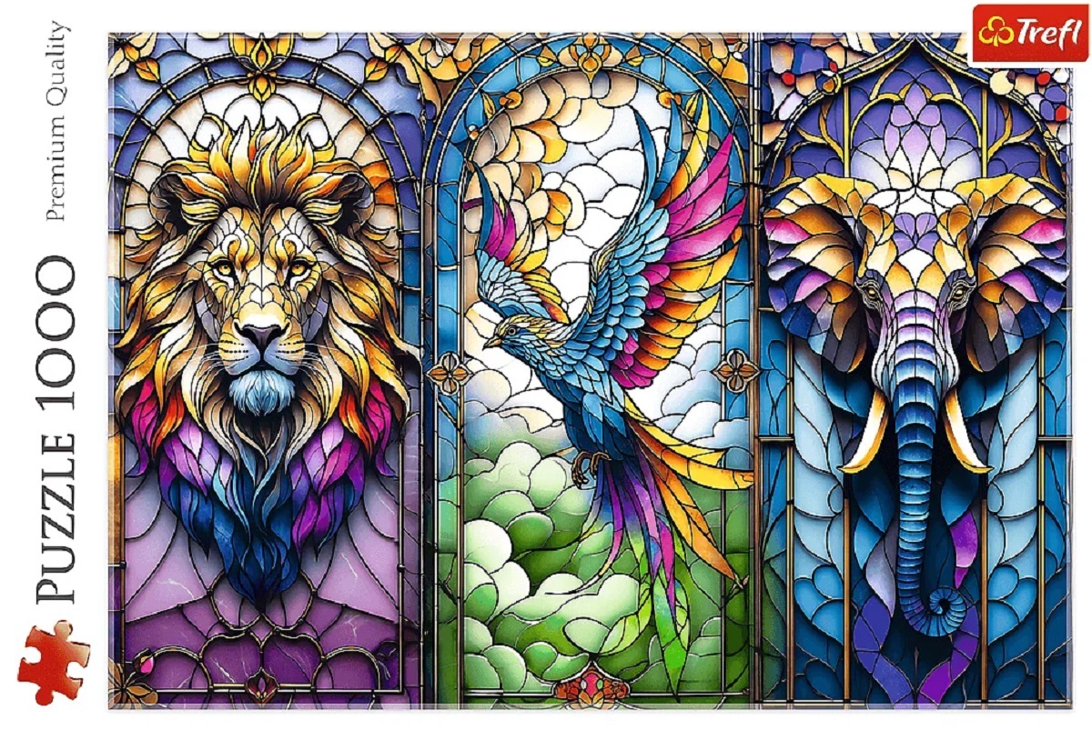 Puzzle 1000. Animale in vitraliu