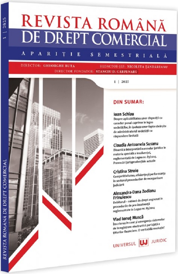 Revista romana de drept comercial nr.1 din 2025