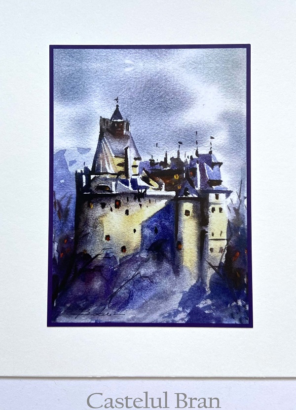 Set 2 color: Suvenir din Transilvania. Reproduceri pe carton cu monumente din Romania