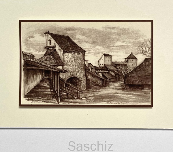 Set 3 sepia: Suvenir din Transilvania. Reproduceri pe carton cu monumente din Romania
