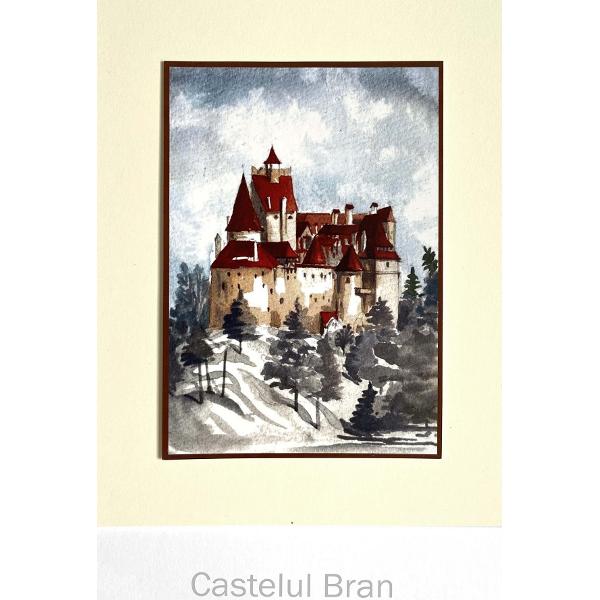 Set 1 color: Suvenir din Transilvania. Reproduceri pe carton cu monumente din Romania