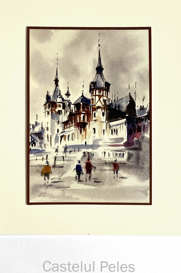Set 1 color: Suvenir din Transilvania. Reproduceri pe carton cu monumente din Romania