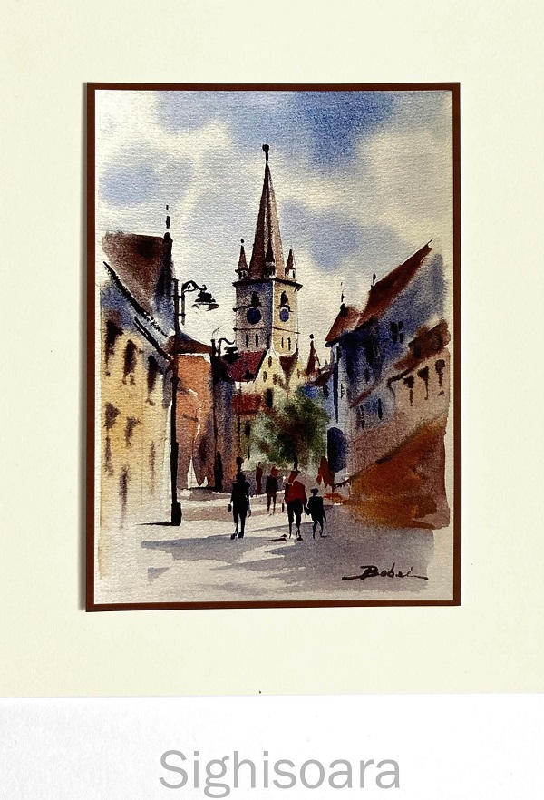Set 1 color: Suvenir din Transilvania. Reproduceri pe carton cu monumente din Romania