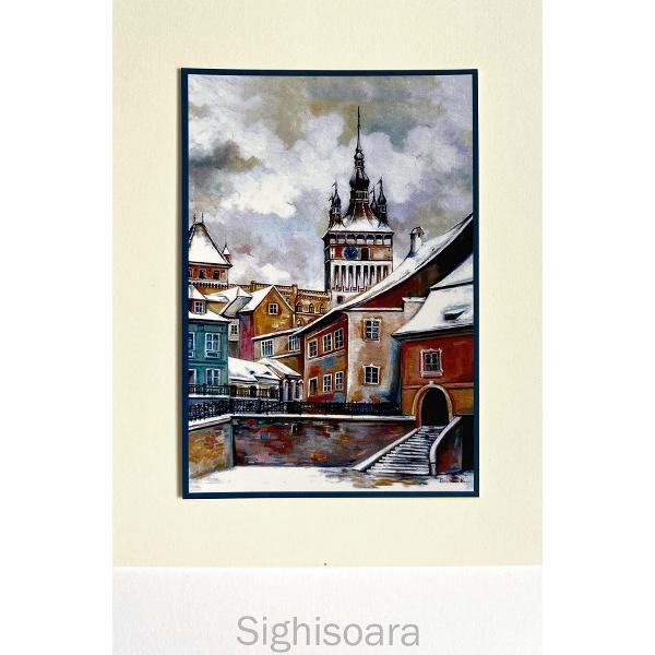 Set 1 color: Suvenir din Transilvania. Reproduceri pe carton cu monumente din Romania