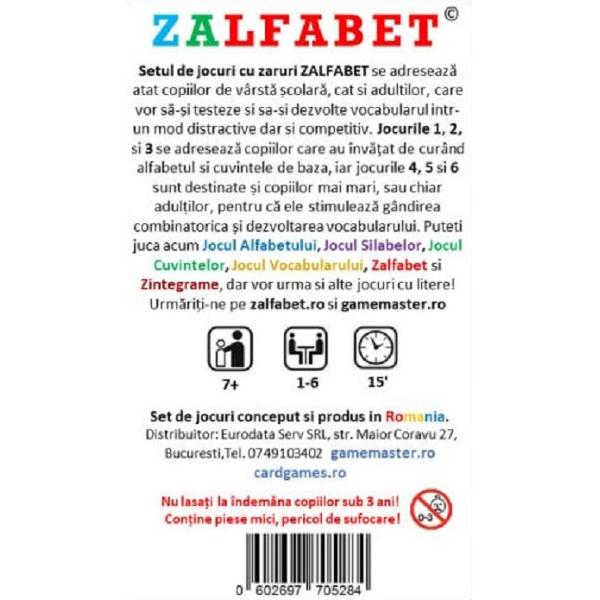 Joc educativ cu zaruri: ZALFABET