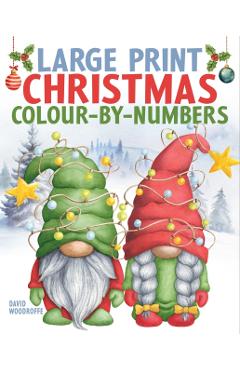 Coperta cărții 'Large Print Christmas Colour-by-Numbers - David Woodroffe'