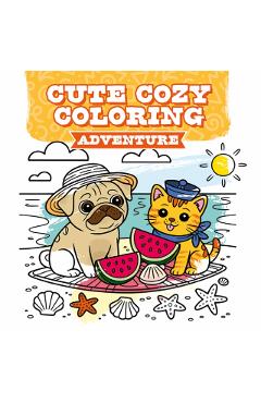 Coperta cărții 'Cute Cozy Coloring: Adventure -'