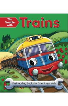 Coperta cărții 'Trouble with Trains - Nicola Baxter'