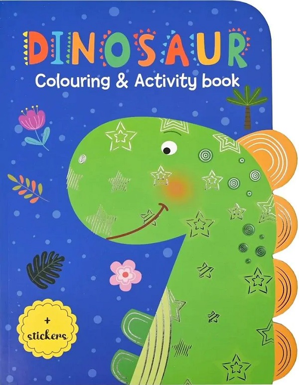Carte de colorat cu activitati. Dinozaur