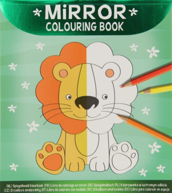 Bloc de colorat in oglinda: Leu