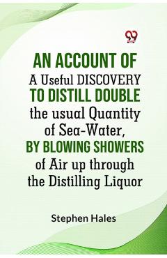 Coperta cărții 'ACCOUNT OF A Useful DISCOVERY TO Distill double the usual Quantity of Sea-Water, by blowing Showers of Air up through'
