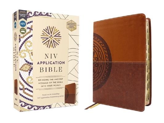 NIV Application Bible, Leathersoft, Brown, Red Letter, Thumb Indexed, Comfort Print: Bringing the Ancient Message of the Bible Into Your World - 