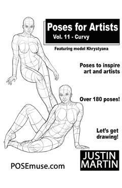Coperta cărții 'Poses for Artists Volume 11 Curvy: An Essential Reference for Figure Drawing and the Human Form (Inspiring Art and'