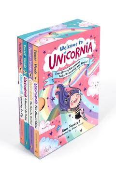 Coperta cărții 'Welcome to Unicornia: Four Glittery Adventures Full of Friendship and Magic! - Ana Punset'