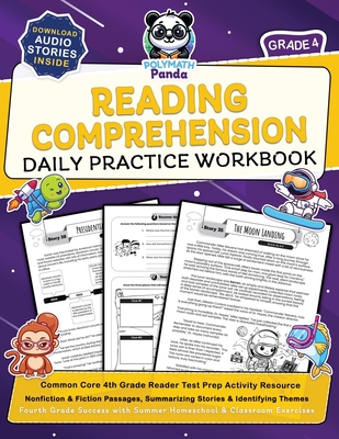 Reading Comprehension Grade 4 Daily Practice Workbook: Common Core 4th Grade Reader Test Prep Activity Resource Nonfiction & Fiction Passages, Summari - Polymath Panda