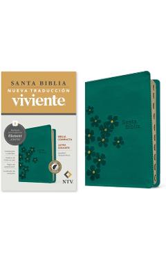 Coperta cărții 'Biblia Compacta Ntv, Letra Gigante Con Filament (Sentipiel, Turquesa Floral, Índice, Letra Roja) -'