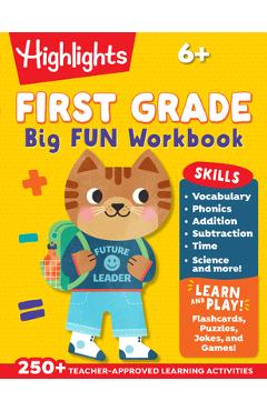 Coperta cărții 'First Grade Big Fun Workbook: 256-Page Activity Workbook for First Graders, Vocabulary, Math, Science and More -'