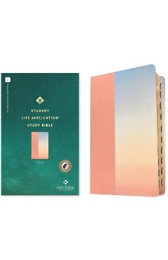 Coperta cărții 'NLT Student Life Application Study Bible, Filament Enabled (Leatherlike, Ombre Pink, Indexed, Red Letter) -'