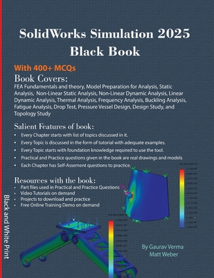 Coperta cărții 'SolidWorks Simulation 2025 Black Book - Gaurav Verma'