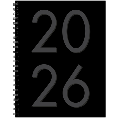 Black 2026 8.5 X 11 Weekly Monthly Softcover Planner - 