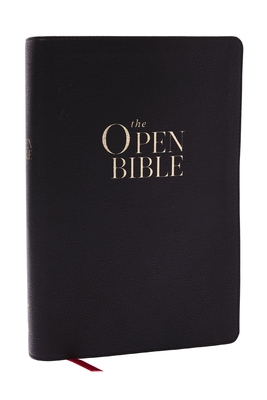 The Open Bible: Read and Discover the Bible for Yourself (Nkjv, Black Leathersoft, Red Letter, Comfort Print) -