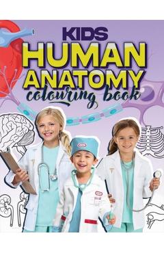 Coperta cărții 'Kids Human Anatomy Colouring Book - Maze Drake'