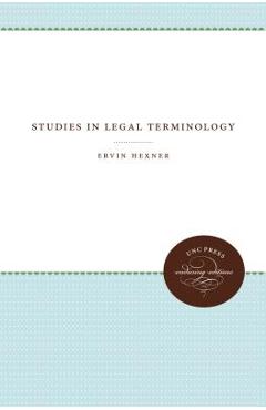 Coperta cărții 'Studies in Legal Terminology - Ervin Hexner'