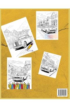 Coperta cărții 'Classic Cars Coloring Book: Explore the Classic Era of Cars Through Coloring with 50 Coloring Pages -'