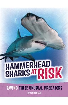 Coperta cărții 'Hammerhead Sharks at Risk: Saving These Unusual Predators - Kathryn Clay'