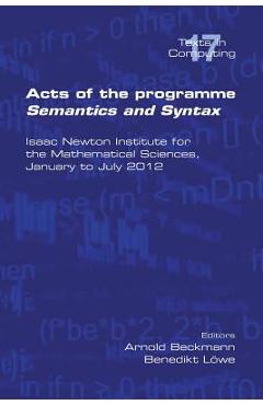 Poza produsului Acts of the Progamme Sematics and Syntax - Arnold Beckmann