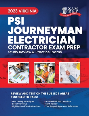 Coperta cărții '2023 Virginia PSI Journeyman Electrician: 2023 Study Review & Practice Exams - Upstryve Inc'