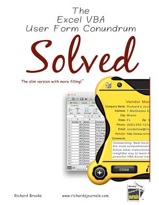 Coperta cărții 'The Excel VBA User Form Conundrum Solved: The slim version with more filling! - Richard Brooks'