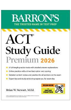 Coperta cărții 'ACT Study Guide Premium, 2026: 6 Practice Tests + Comprehensive Review + Online Practice -'