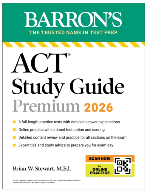 Coperta cărții 'ACT Study Guide Premium, 2026: 6 Practice Tests + Comprehensive Review + Online Practice -'