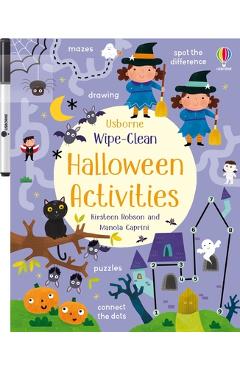 Coperta cărții 'Wipe-Clean Halloween Activities: A Halloween Book for Children - Kirsteen Robson'